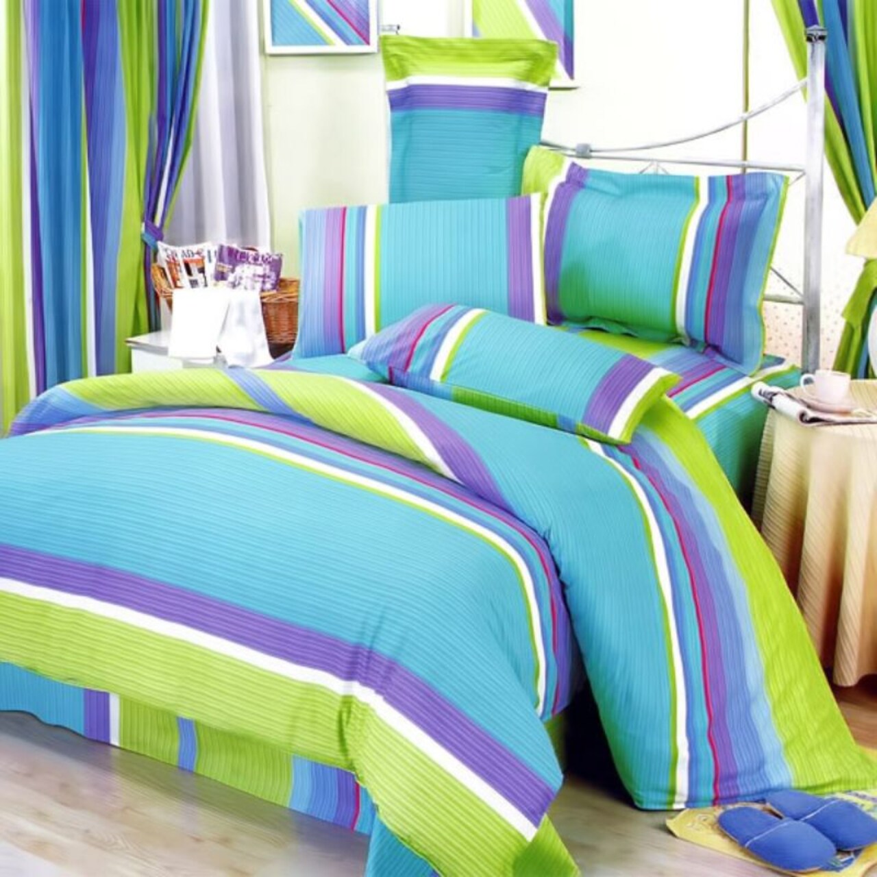 Cotton Sheet Set 300 Thread Count with Pillowcases, Fitted & Flat Sheets, Deep Pocket